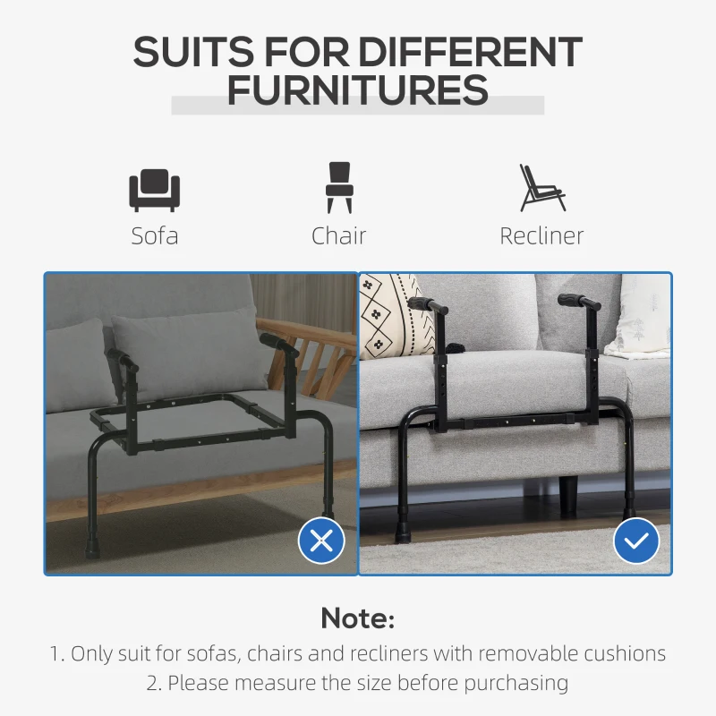 HOMCOM Stand Assist, Chair Lift Assist Devices for Seniors, Injured and Disabled, Adjustable Grab Bar for Sofa and Recliner, Standing Rail