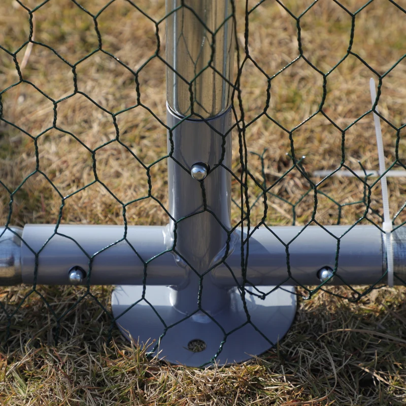 PawHut Large Metal Chicken Coop, Galvanized Walk-in Enclosure 10'x19.7'x6.4', Spacious Outdoor Cage for Poultry Safety