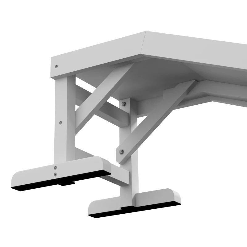 PawHut Pet Ramp, Bed Steps for Dogs Cats with Non-slip Carpet, 49"L x 16"W x 14"H, White Grey