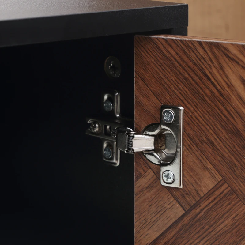 HOMCOM Modern TV Stand with Storage for TVs up to 60", Media Console with 2 Cupboards and Open Shelves, TV Unit for Bedroom, Living Room, Black