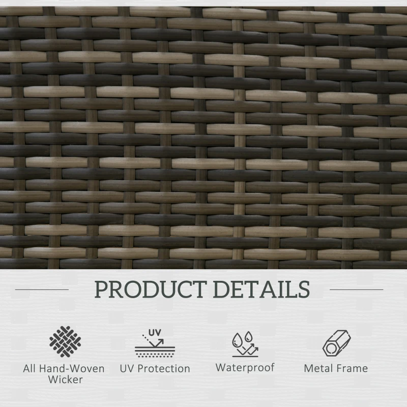 Outsunny Outdoor Rattan Recliner Chair, Wicker Reclining Chair with Adjustable Back Retractable Footrest Cushion Light Grey