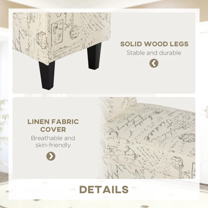 HOMCOM Armed Scripted Bench Seat Cushions Home Furniture Upholstered New