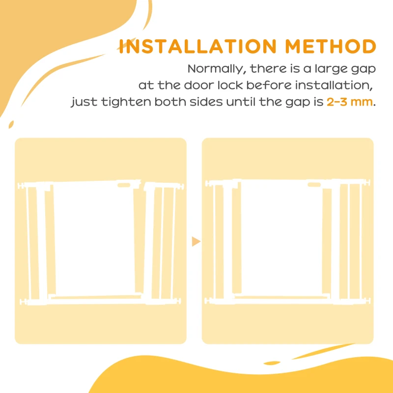 PawHut 29.5"-40.6" Metal Pet Gate, Dog Gate with Auto Closing Door, Double Locking, for Doorways, Stairs, Hallways, Black