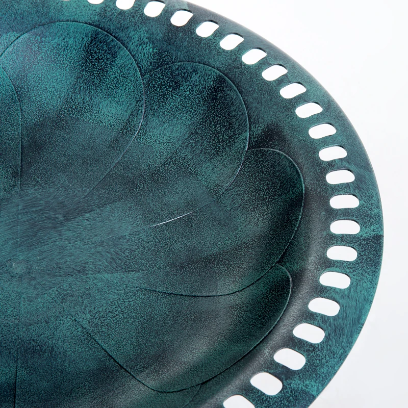 Outsunny 28'' Bird Bath Outdoor Resin Decor with Fleur De Lis Pattern, Time-Worn Finish