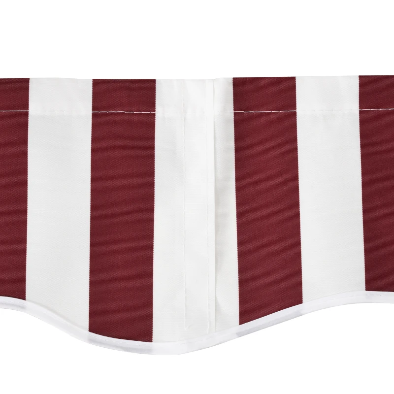 Outsunny 11' x 10' Retractable Awning Fabric Replacement Outdoor Sunshade Canopy Awning Cover, UV Protection, Red & White