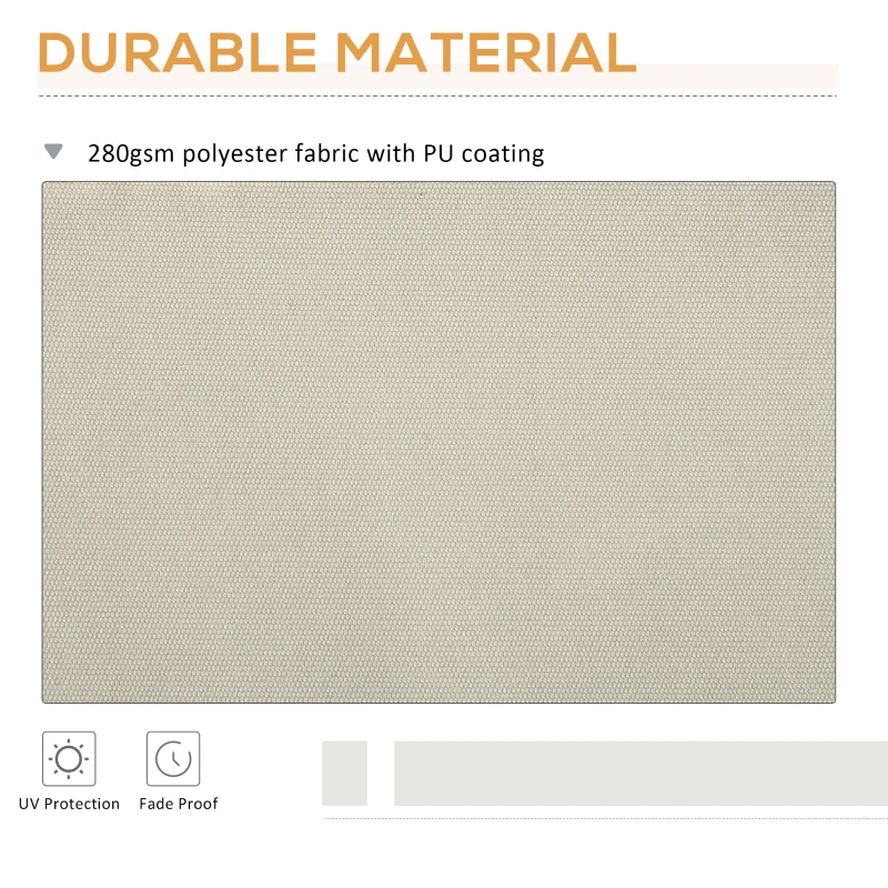 Outsunny 11' x 10' Retractable Awning Fabric Replacement Outdoor Sunshade Canopy Awning Cover, UV Protection, Cream White