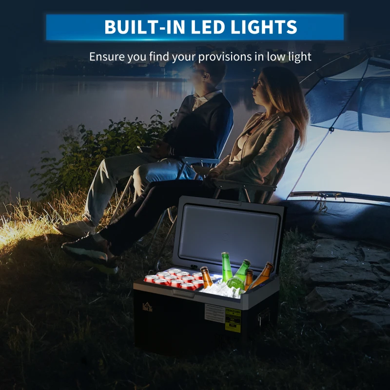 HOMCOM Dual Zone Car Fridge, 32 Quart Portable Fridge, 12/24V DC and 100V-240V AC, for Campervan RV Boat Travel Use, -4℉-68℉