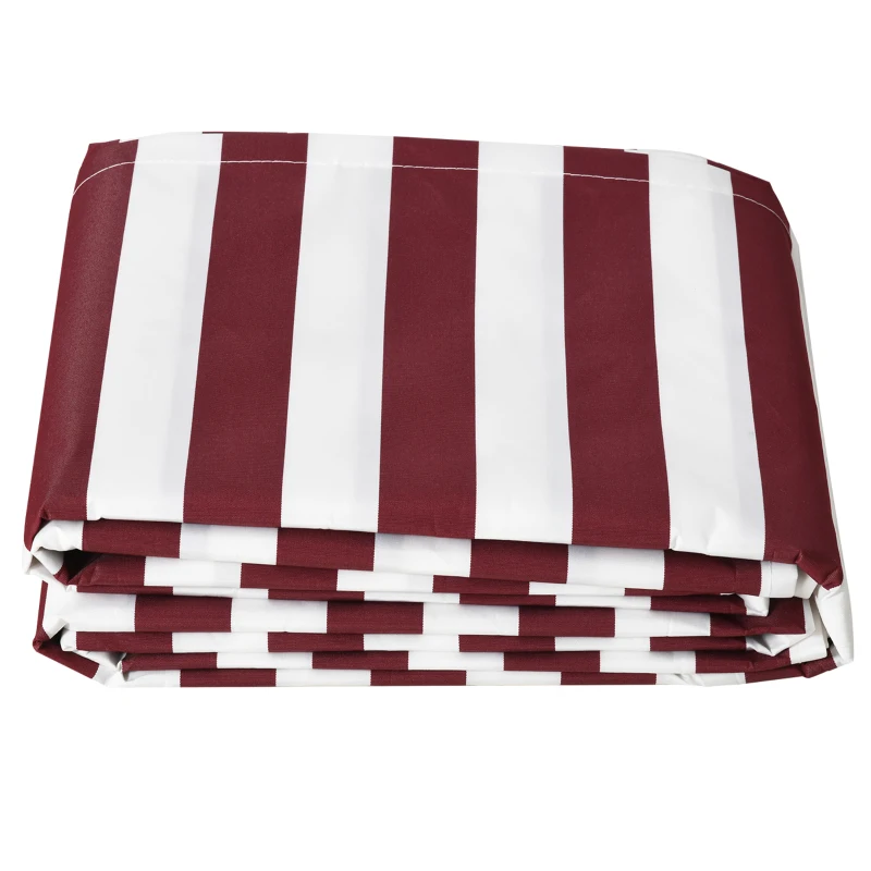 Outsunny 11' x 10' Retractable Awning Fabric Replacement Outdoor Sunshade Canopy Awning Cover, UV Protection, Red & White