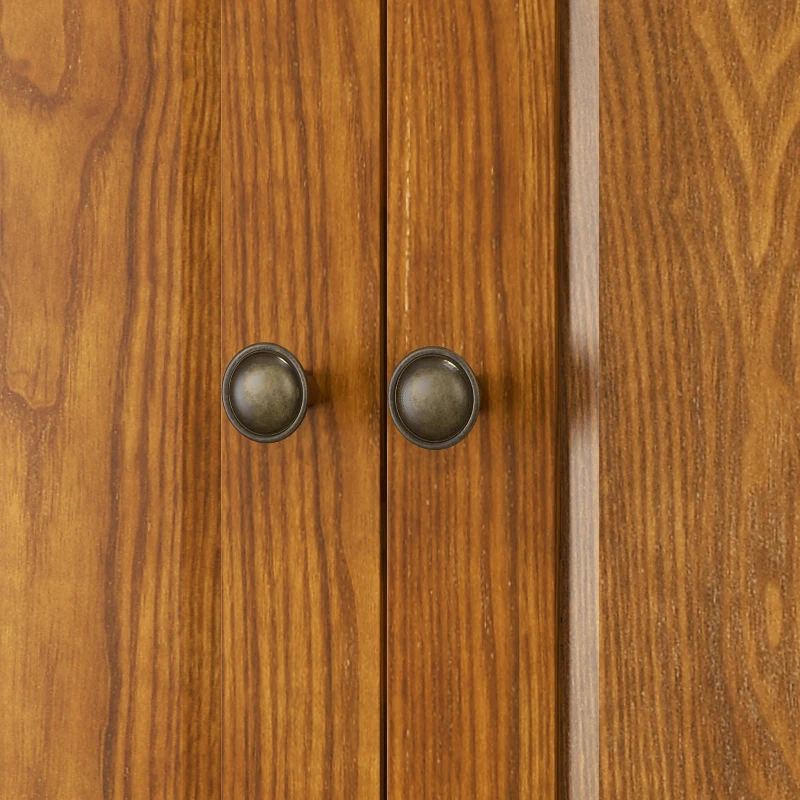 HOMCOM 72.5" Wood Kitchen Pantry Cabinet, Farmhouse Storage Organizer with 2 Adjustable Shelves, Soft Close, Mahogany