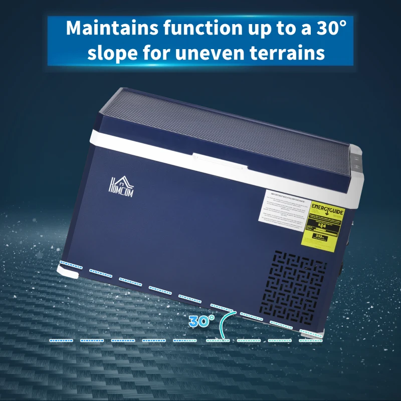 HOMCOM Dual Zone Car Fridge, 32 Quart Portable Fridge, 12/24V DC and 100V-240V AC, for Campervan RV Boat Travel Use, -4℉-68℉