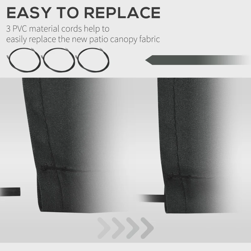 Outsunny 10' x 8' Retractable Awning Fabric Replacement Outdoor Sunshade Canopy Awning Cover, UV Protection, Grey