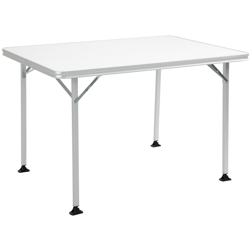 Outsunny 3.9ft Portable Picnic Table w/ All-terrain Feet, Aluminum Folding Camping Table for Indoor and Outdoor, Camping, Picnic, Barbecue and Party