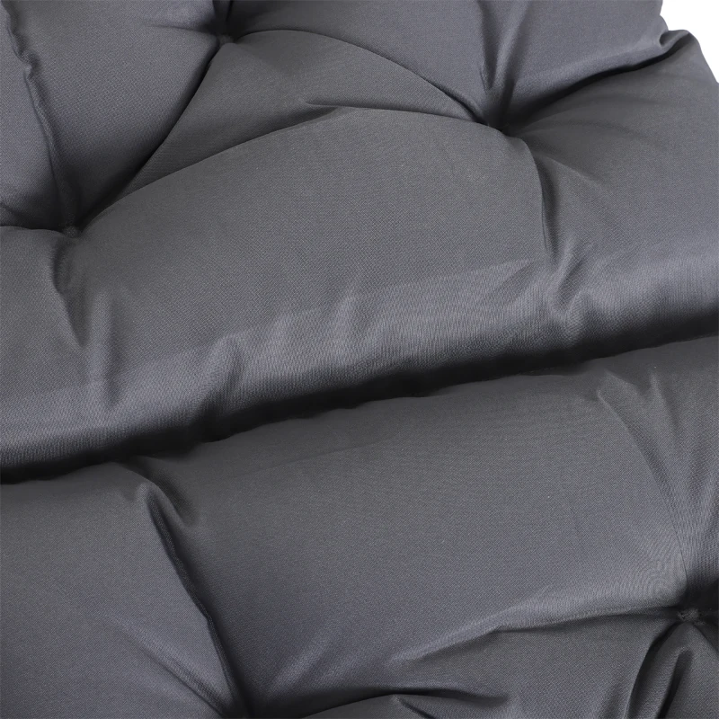 Outsunny Patio Chair Cushions Set of 2, 39" x 20" x 3" Outdoor Tufted Cushion Set with Ties for Indoor Outdoor Garden Furniture, Dark Grey