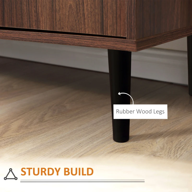 HOMCOM Kitchen Storage Sideboard, Buffet Cabinet with 2 Doors, 3 Drawers and Adjustable Shelves for Living Room, Brown