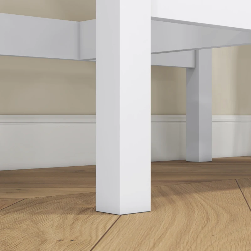 HOMCOM Solid Wood Kitchen Table, Farmhouse Drop Leaf Tables for Small Spaces, Folding Dining Table, White