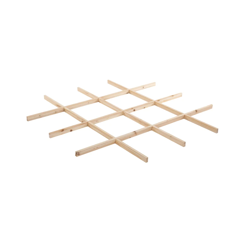 Outsunny Wooden Garden Box, 3.9x3.9 with Segmented Growing Grid, Elevated Design, Open Bottom, Rust-Resistant, Solid Wood Material for Backyard Plants & Herbs, Natural