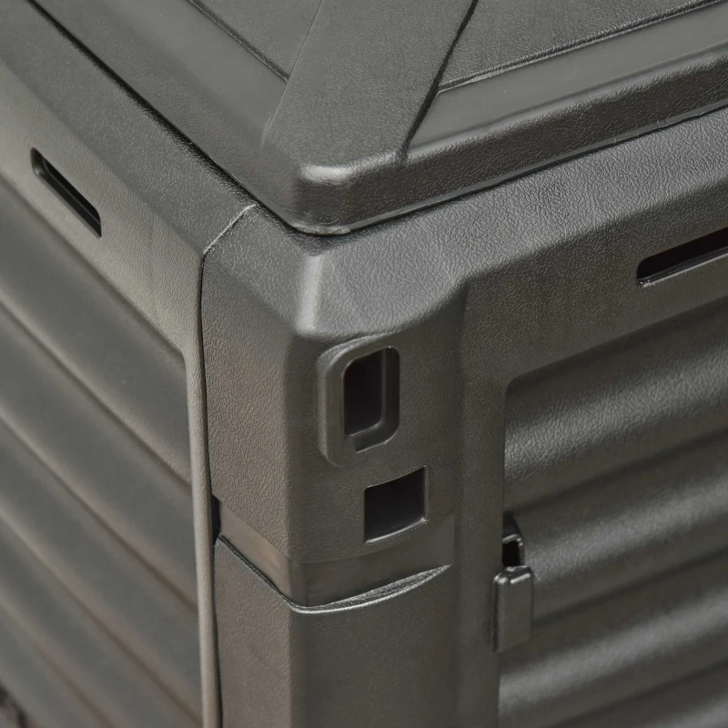 Outsunny 80 Gallon Compost Bin, Large Outdoor Garden Waste Container, Easy Assembly, Durable, Black