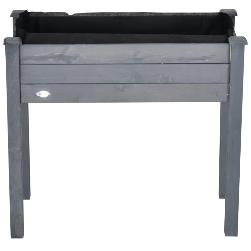 Outsunny Elevated Wooden Garden Plant Stand - Outdoor Flower Bed Box with Natural Finish, Perfect for Vegetables, Herbs & Flowers