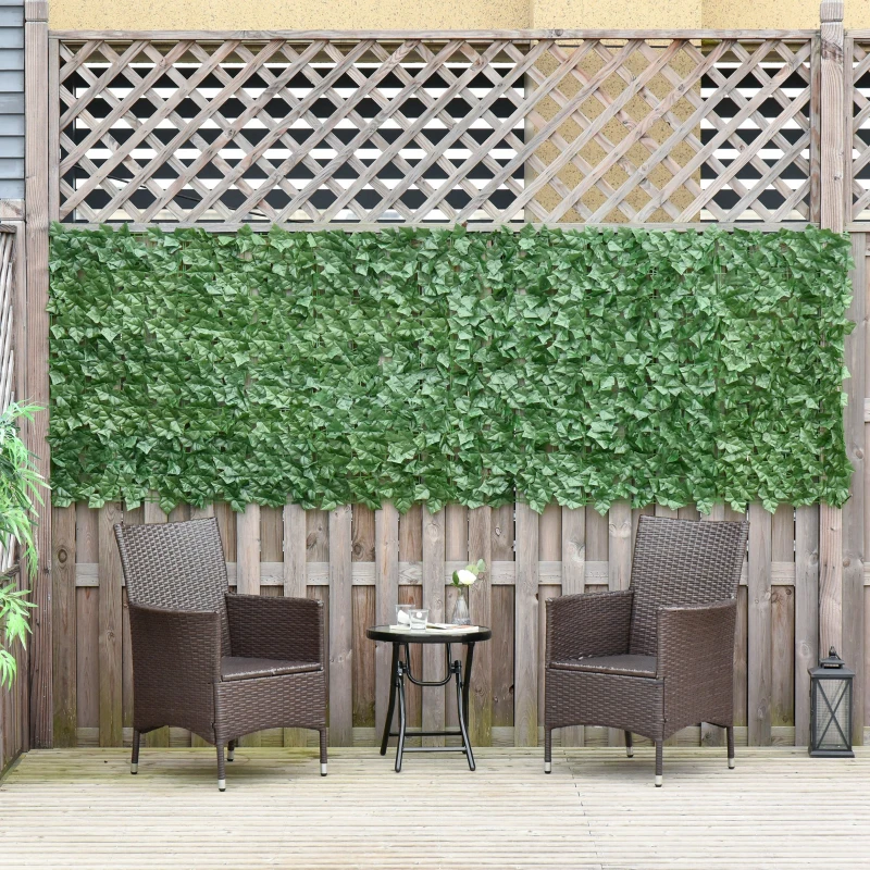 Outsunny Artificial Grass Wall Panels, 118" x 39", Dark Green, for Outdoor, Indoor Decor