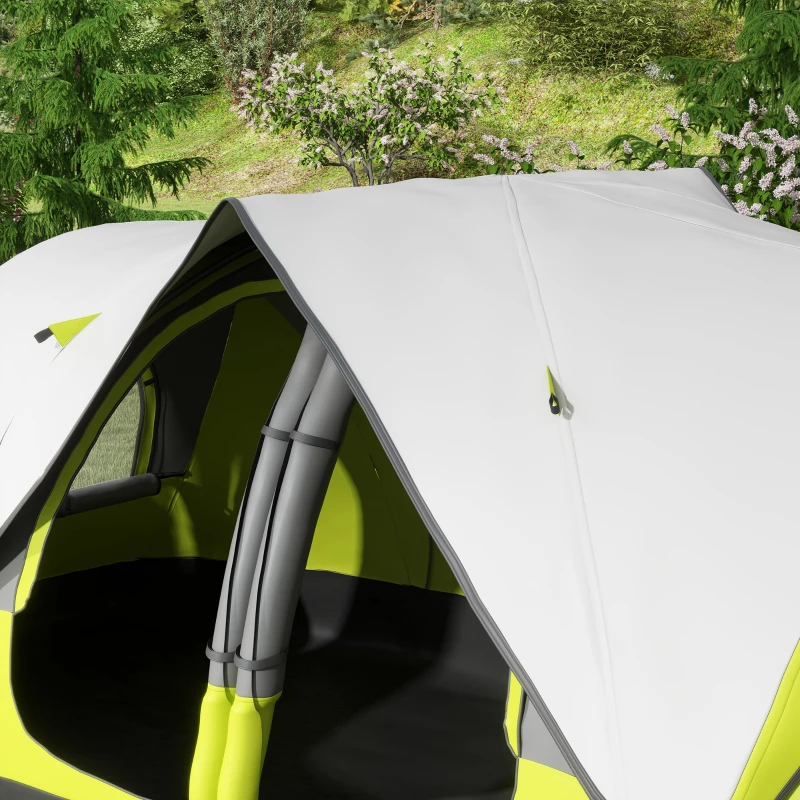 Outsunny Camping Tent for 6-8 Man with 2000mm Waterproof Rainfly and Carry Bag for Fishing Hiking Festival, Green