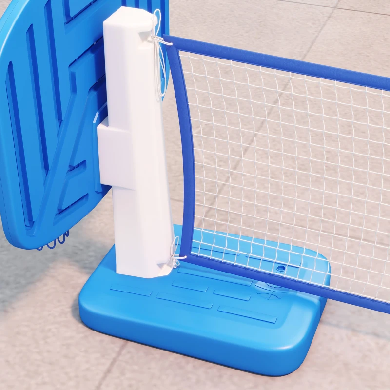 Soozier 2-in-1 Pool Basketball Hoop Poolside & Volleyball Set, Portable Basketball Hoop with Fillable Base