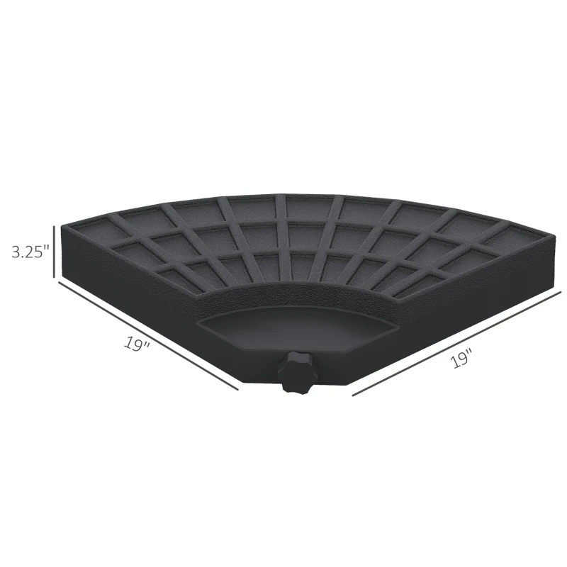 Outsunny Large 4 Piece Round Fillable Weighted Offset Market Patio Umbrella Base