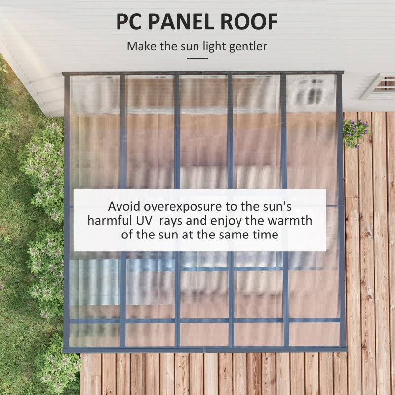 Outsunny 10' x 10' Outdoor Hardtop Pergola Gazebo with Adjustable Height, Aluminum Pergola with Polycarbonate Roof, UV Protection, Grey