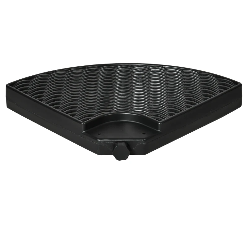 Outsunny Patio Umbrella Base Weights, HDPE, Fillable up to 150 Lbs, 4-Piece, All-Weather, Black (Round), for Offset Umbrella