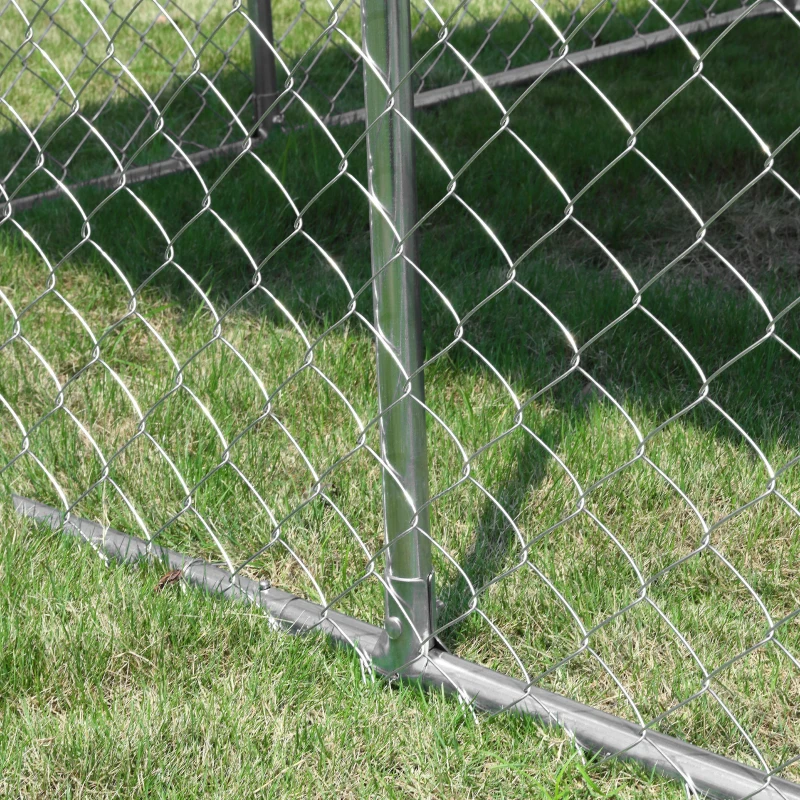 PawHut Outdoor Dog Kennel, Heavy Duty Dog Run Outdoor Fence with Waterproof Cover, Galvanized Chain Link, Secure Lock, 7.5' x 7.5' x 5.6'