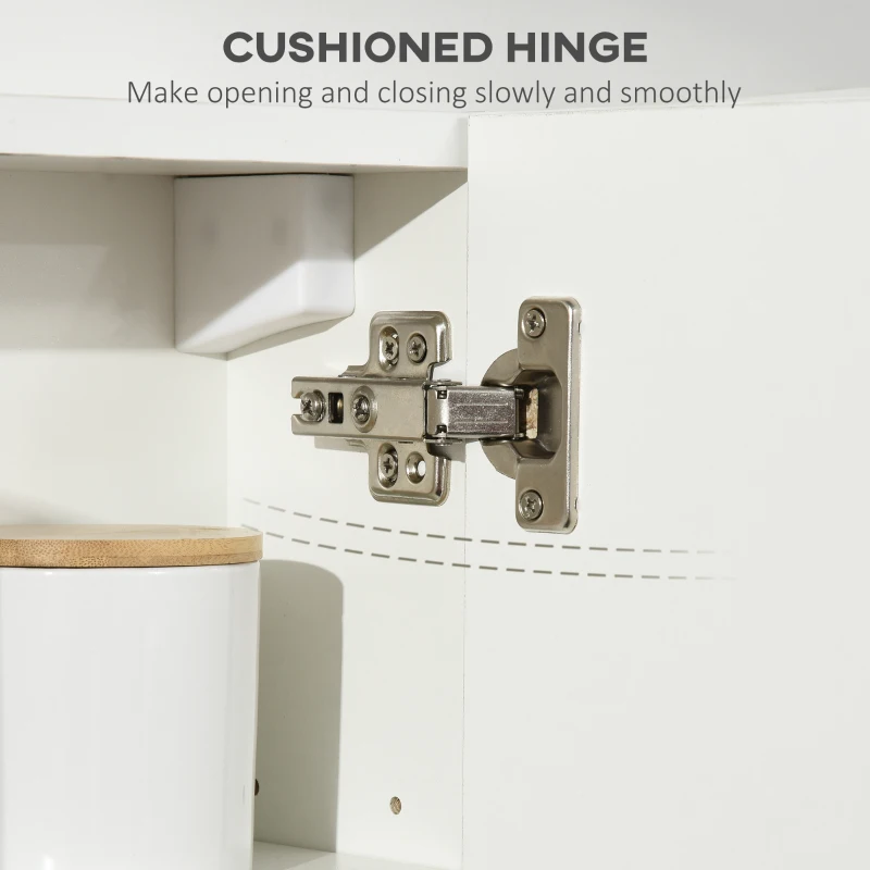 kleankin Wall Mounted Bathroom Medicine Cabinet Mirrored Cabinet with Hinged Door 2-Tier Storage and Adjustable Shelves White