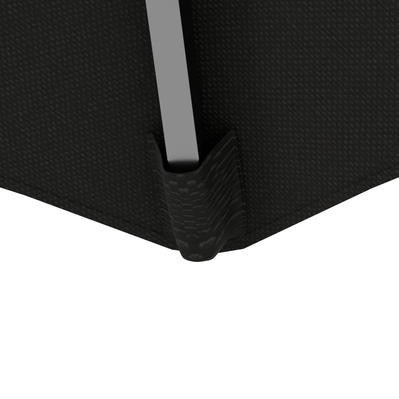 Outsunny 9FT 3 Tiers Patio Umbrella Parasol with Crank, Push Button Tilt for Deck, Backyard and Lawn, Black