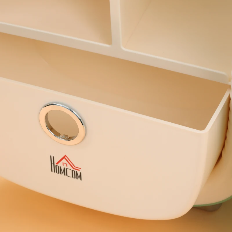 HOMCOM Portable Skincare Fridge with LED Display, 12L Mini Fridge for Beauty, Makeup and Cosmetics, Small Refrigerator Cooler for Bedroom, Home Office, Desktop, Green