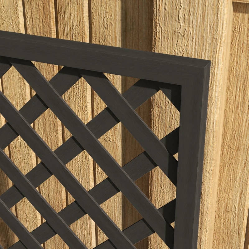 Outsunny Trellis Planter Box for Climbing Plants, Raised Garden Bed w/ Trellis Lattice for Outdoor Garden, Backyard, Black