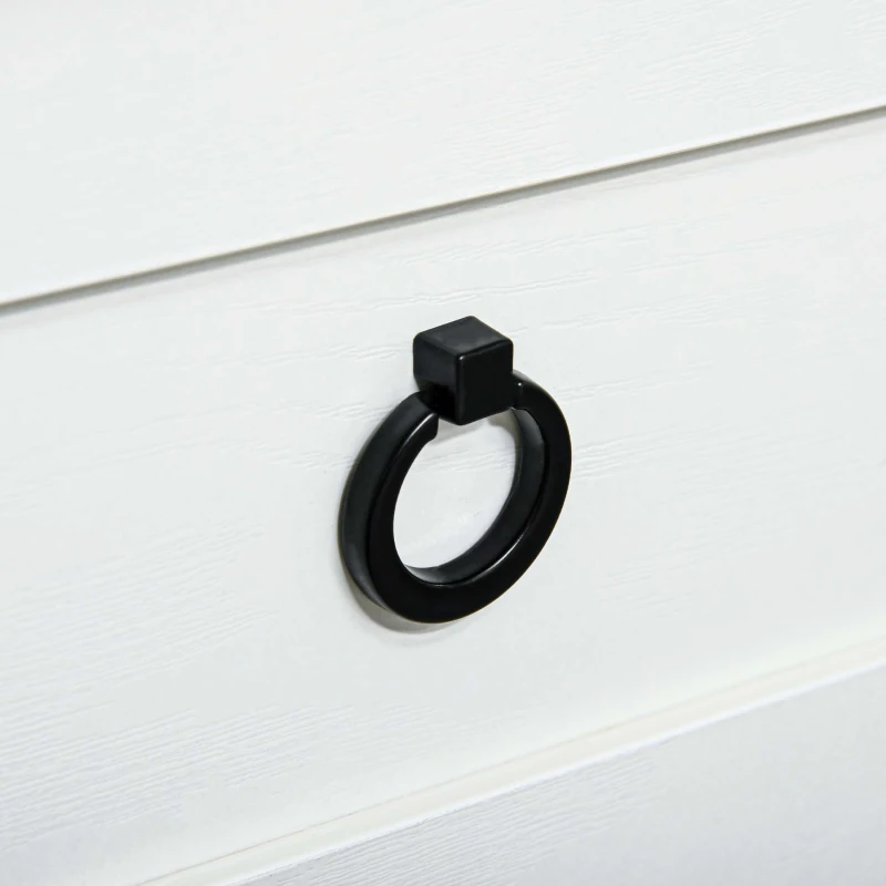 HOMCOM Farmhouse Kitchen Sideboard, Buffet Cabinet with Sliding Barn Door and 3 Storage Drawers for Living Room, White