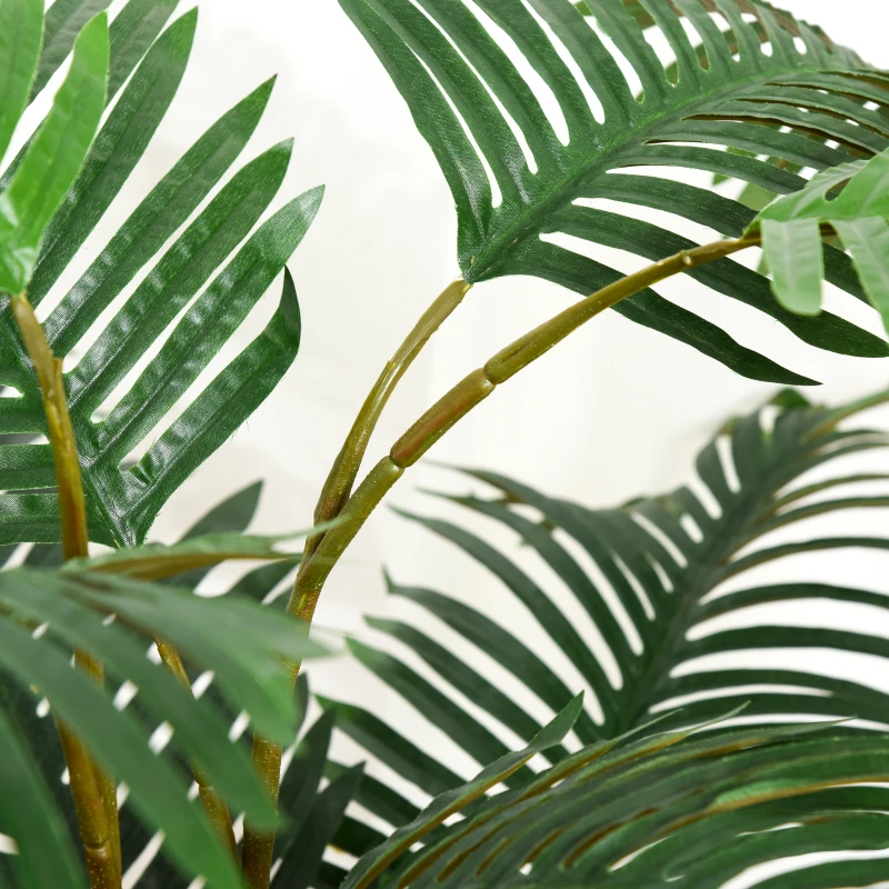 Outsunny 4.6FT Palm Tree Artificial Faux Plant with 20 Leaves in Nursery Pot for Indoor Greenery Home Office Decor
