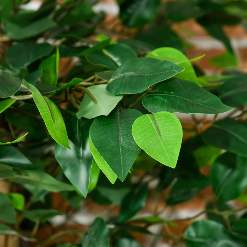 HOMCOM Set of 2 6ft Artificial Trees Ficus, Indoor Fake Plants with Pot, for Home Decor