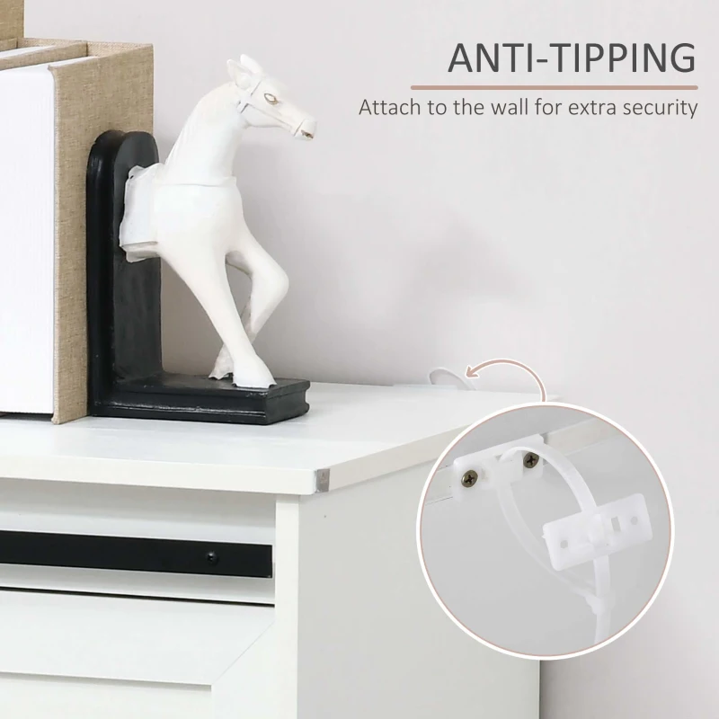 HOMCOM Farmhouse Kitchen Sideboard, Buffet Cabinet with Sliding Barn Door and 3 Storage Drawers for Living Room, White