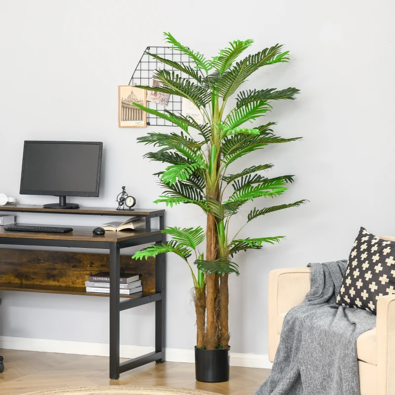 HOMCOM 6FT Artificial Tropical Palm Tree Faux Decorative Plant in Nursery Pot for Indoor Décor
