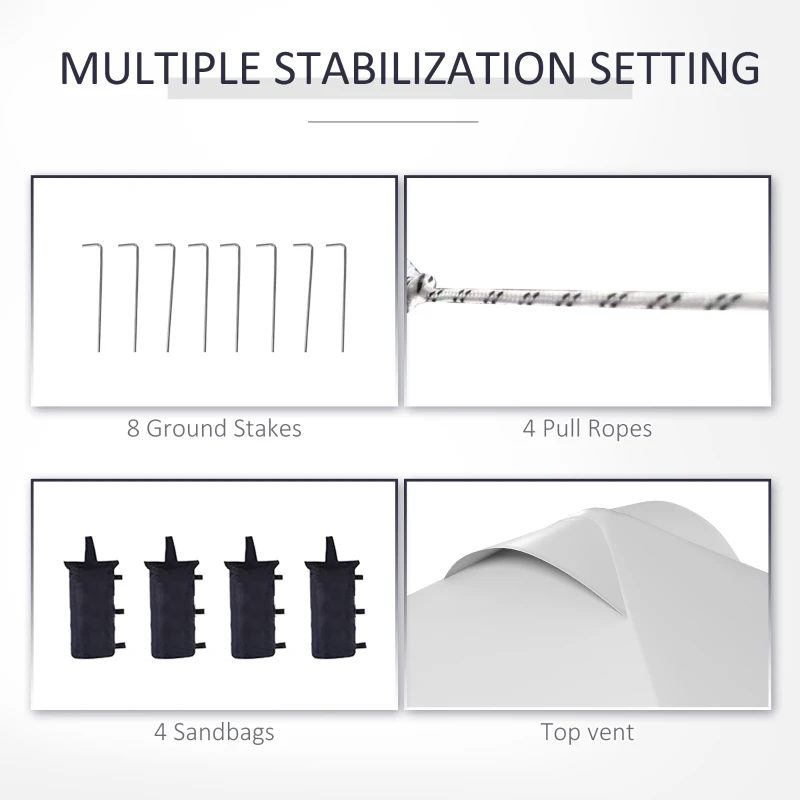 Outsunny 10' x 10' Outdoor Pop Up Canopy Tent with 4 Sidewalls, White