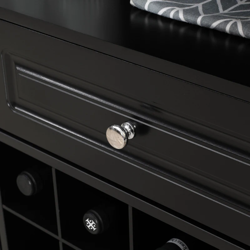 HOMCOM Sideboard Buffet Cabinet, 46" Kitchen Storage Cabinet with Wine Rack and Drawer, Coffee Bar Station, Black