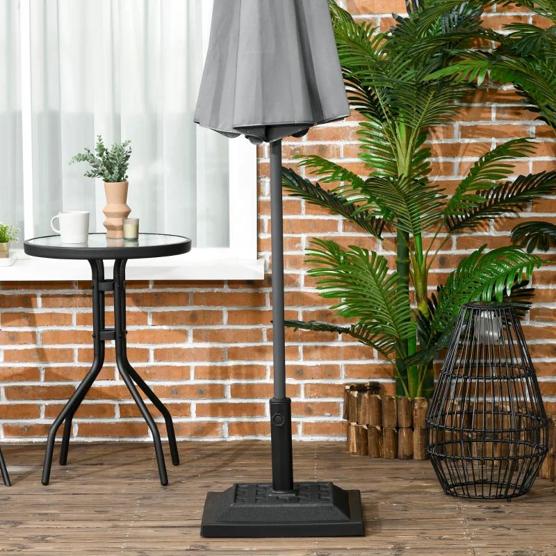 Outsunny 26 lb Heavy Duty Patio Umbrella Base, Square Resin Market Umbrella Stand for Outdoor, Garden, Backyard, Black