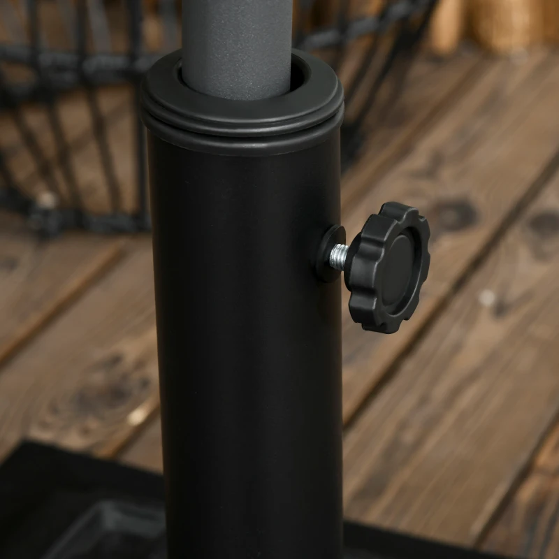 Outsunny 26 lb Heavy Duty Patio Umbrella Base, Square Resin Market Umbrella Stand for Outdoor, Garden, Backyard, Black