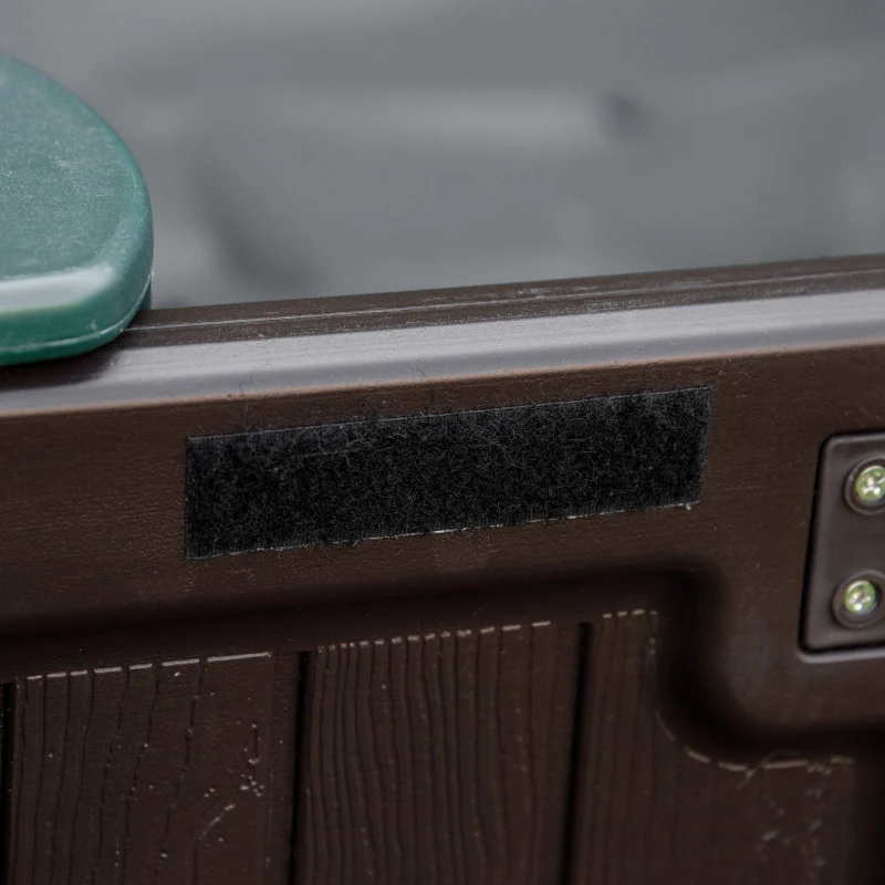 Outsunny Kids Outdoor Sandbox with Canopy, Bottom Fabric Liner, Brown