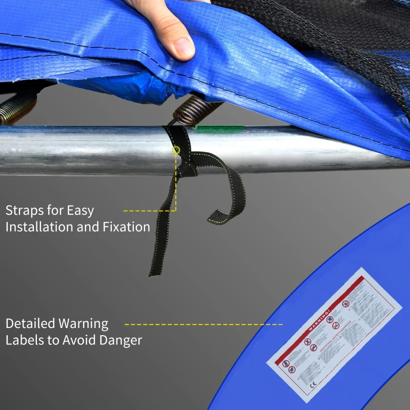 HOMCOM 12ft Trampoline Spring Cover, Plastic Trampoline Replacement Pad Gym Bounce Jump Cover EPE Foam Safety Guard Padding Outdoor, Colorful