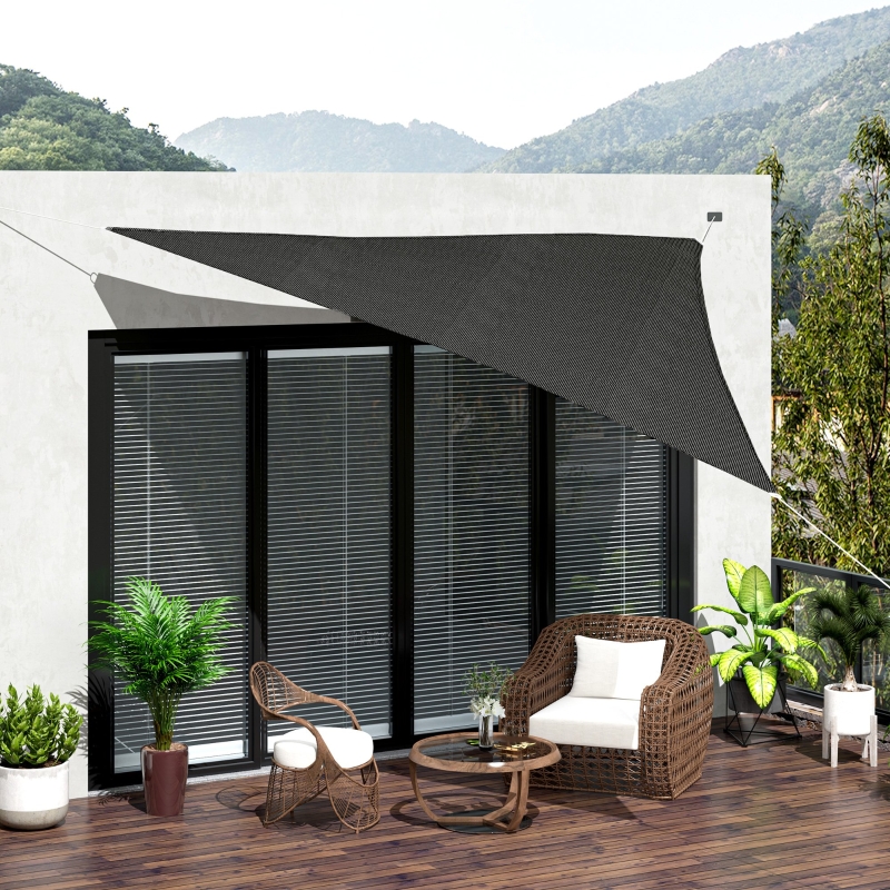 Outsunny 12' x 12' x 12' Triangle Sun Shade Sail with Led