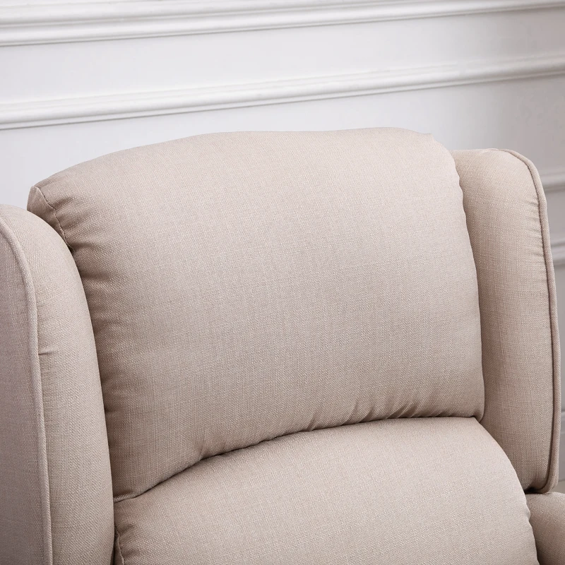 HOMCOM Wingback Heated Vibrating Accent Sofa Vintage Upholstered Massage Recliner Chair Push-back with Remote Controller, Beige