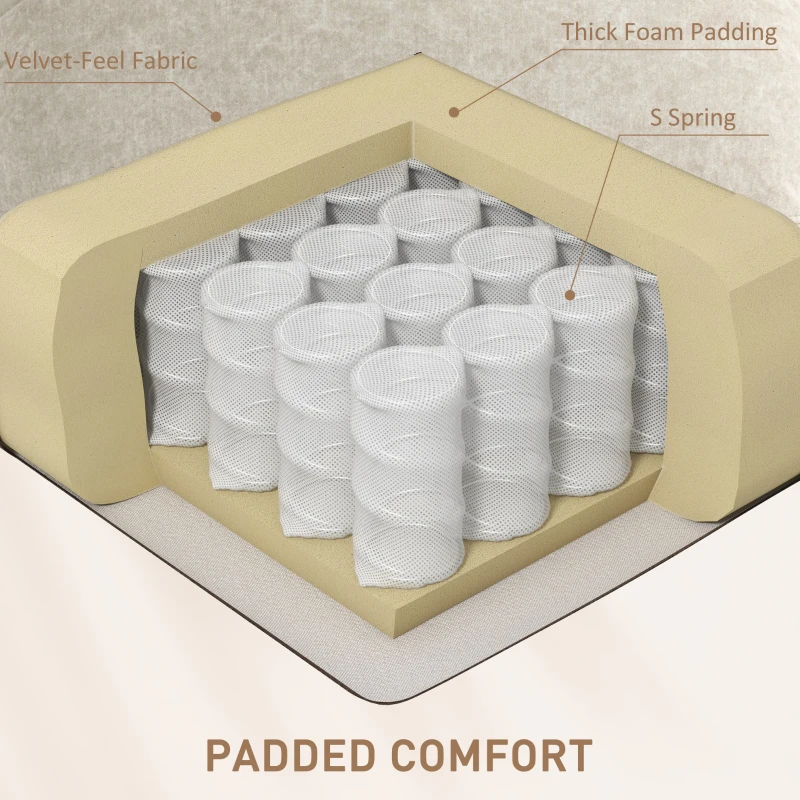 HOMCOM Manual Recliner Chair with Vibration Massage, Reclining Chair for Living Room with Side Pockets, Beige