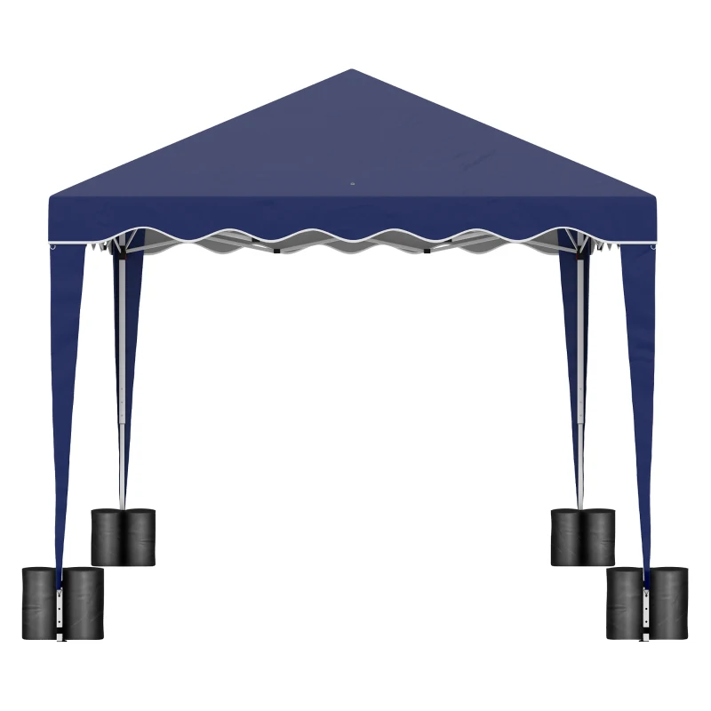 Outsunny 10' x 10' Pop Up Canopy Tent with Sand Bags, Instant Shelter with Adjustable Height and Carry Bag, Garden Outdoor Party Tent, Blue