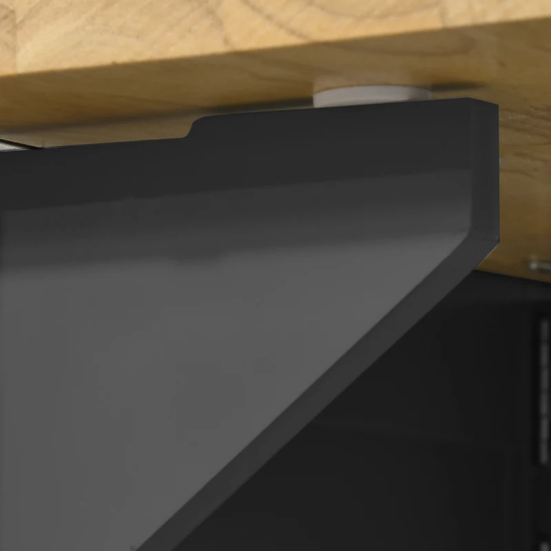 HOMCOM Foldable Kitchen Island with Storage Drawer, Farmhouse Rolling Utility Cart on Wheels with Drop-Leaf Wood Top, Black