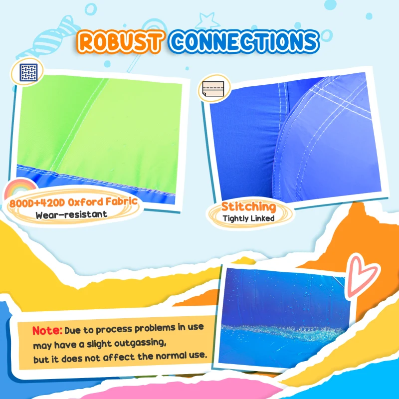 Outsunny 13.8 x 12FT Large Inflatable Water Slide Bouncy Castle, Narwhals Style Kids Bounce House with 450W Blower, Slide, Trampoline, Pool, Water Cannons, Climbing Wall, Carry Bag